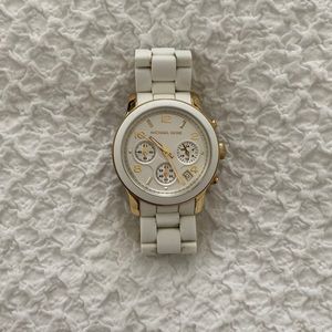 Michael Kors white and gold watch